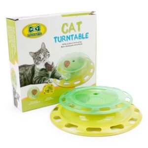 Tháp đồ chơi mèo có ngăn đựng đồ ăn - Đồ Chơi Bóng Nhựa Tròn Xoay Cho Mèo
