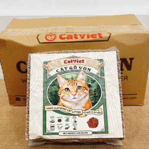 Cát Gỗ Siêu Thấm Hút Khử Mùi Tốt An Toàn Không Bụi Cho Mèo, CatViet Túi 4,5L và Hộp 5L